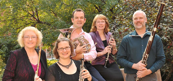 Solstice Wind Quintet: Yasinitsky, left, McCarthy, Aubin, Scott and Hare.